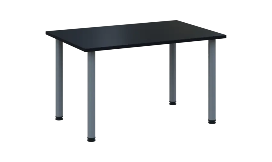 CRTR 120 jídelní stůl, kovová podnož stříbrná, deska 25 mm, 1194x800 mm, černá